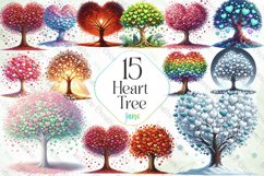 Heart Tree Sublimation Clipart Product Image 1