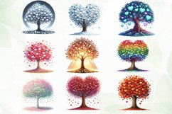 Heart Tree Sublimation Clipart Product Image 2