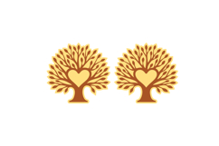 Heart Shape Tree Earrings, Studs Laser Cut Template SVG Product Image 2