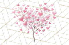 Magical Forest of Hearts Clipart, Valentine Heart Trees PNG Product Image 5