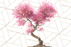 Magical Forest of Hearts Clipart, Valentine Heart Trees PNG Product Image 2