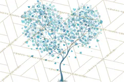 Magical Forest of Hearts Clipart, Valentine Heart Trees PNG Product Image 3