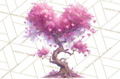 Magical Forest of Hearts Clipart, Valentine Heart Trees PNG Product Image 5