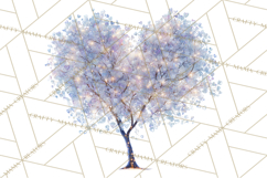 Magical Forest of Hearts Clipart, Valentine Heart Trees PNG Product Image 2