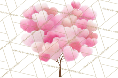 Magical Forest of Hearts Clipart, Valentine Heart Trees PNG Product Image 2
