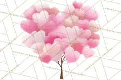 Magical Forest of Hearts Clipart, Valentine Heart Trees PNG Product Image 2