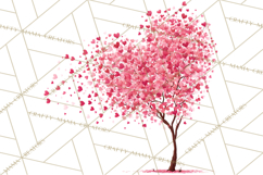 Magical Forest of Hearts Clipart, Valentine Heart Trees PNG Product Image 4