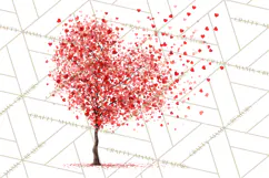 Magical Forest of Hearts Clipart, Valentine Heart Trees PNG Product Image 5