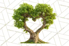Magical Forest of Hearts Clipart, Valentine Heart Trees PNG Product Image 5
