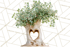 Magical Forest of Hearts Clipart, Valentine Heart Trees PNG Product Image 4