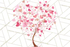 Magical Forest of Hearts Clipart, Valentine Heart Trees PNG Product Image 2