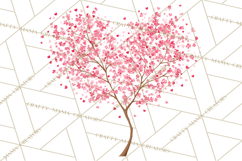 Magical Forest of Hearts Clipart, Valentine Heart Trees PNG Product Image 3