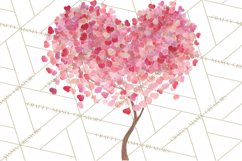 Magical Forest of Hearts Clipart, Valentine Heart Trees PNG Product Image 4