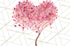Magical Forest of Hearts Clipart, Valentine Heart Trees PNG Product Image 4