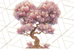 Magical Forest of Hearts Clipart, Valentine Heart Trees PNG Product Image 3