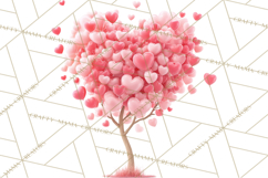 Magical Forest of Hearts Clipart, Valentine Heart Trees PNG Product Image 4