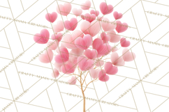 Magical Forest of Hearts Clipart, Valentine Heart Trees PNG Product Image 3