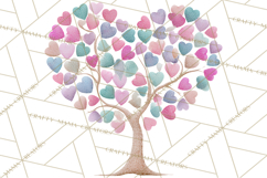 Magical Forest of Hearts Clipart, Valentine Heart Trees PNG Product Image 4