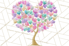 Magical Forest of Hearts Clipart, Valentine Heart Trees PNG Product Image 5