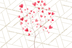 Magical Forest of Hearts Clipart, Valentine Heart Trees PNG Product Image 2