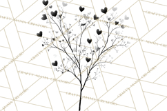 Magical Forest of Hearts Clipart, Valentine Heart Trees PNG Product Image 3