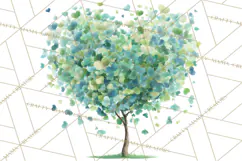 Magical Forest of Hearts Clipart, Valentine Heart Trees PNG Product Image 4