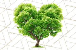 Magical Forest of Hearts Clipart, Valentine Heart Trees PNG Product Image 2