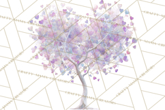 Magical Forest of Hearts Clipart, Valentine Heart Trees PNG Product Image 3