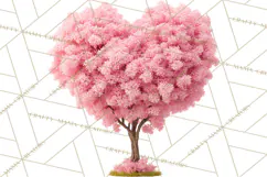 Magical Forest of Hearts Clipart, Valentine Heart Trees PNG Product Image 4
