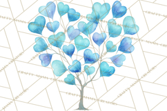 Magical Forest of Hearts Clipart, Valentine Heart Trees PNG Product Image 2