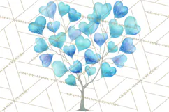 Magical Forest of Hearts Clipart, Valentine Heart Trees PNG Product Image 2