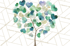 Magical Forest of Hearts Clipart, Valentine Heart Trees PNG Product Image 3