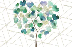 Magical Forest of Hearts Clipart, Valentine Heart Trees PNG Product Image 3