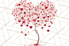 Magical Forest of Hearts Clipart, Valentine Heart Trees PNG Product Image 2