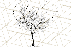 Magical Forest of Hearts Clipart, Valentine Heart Trees PNG Product Image 3