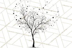 Magical Forest of Hearts Clipart, Valentine Heart Trees PNG Product Image 3