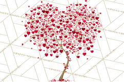 Magical Forest of Hearts Clipart, Valentine Heart Trees PNG Product Image 4