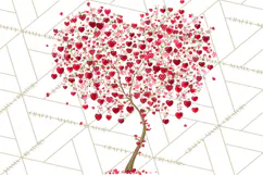 Magical Forest of Hearts Clipart, Valentine Heart Trees PNG Product Image 4