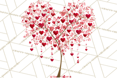 Magical Forest of Hearts Clipart, Valentine Heart Trees PNG Product Image 5