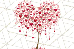 Magical Forest of Hearts Clipart, Valentine Heart Trees PNG Product Image 5