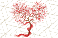 Magical Forest of Hearts Clipart, Valentine Heart Trees PNG Product Image 2