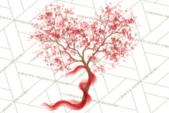 Magical Forest of Hearts Clipart, Valentine Heart Trees PNG Product Image 2