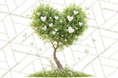 Magical Forest of Hearts Clipart, Valentine Heart Trees PNG Product Image 4