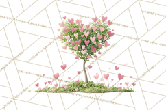 Magical Forest of Hearts Clipart, Valentine Heart Trees PNG Product Image 2