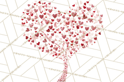 Magical Forest of Hearts Clipart, Valentine Heart Trees PNG Product Image 3