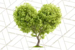 Magical Forest of Hearts Clipart, Valentine Heart Trees PNG Product Image 4