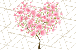 Magical Forest of Hearts Clipart, Valentine Heart Trees PNG Product Image 5