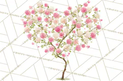 Magical Forest of Hearts Clipart, Valentine Heart Trees PNG Product Image 2