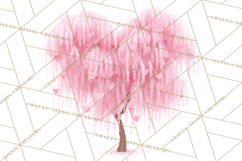 Magical Forest of Hearts Clipart, Valentine Heart Trees PNG Product Image 3