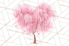 Magical Forest of Hearts Clipart, Valentine Heart Trees PNG Product Image 3